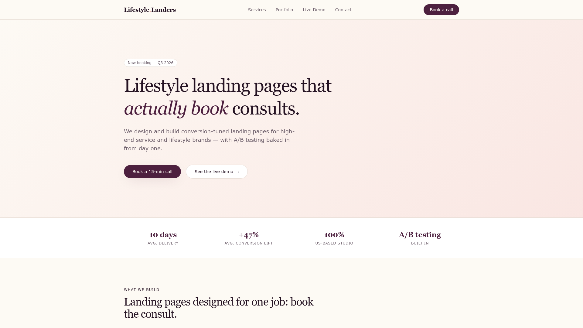 Lifestyle Landers preview